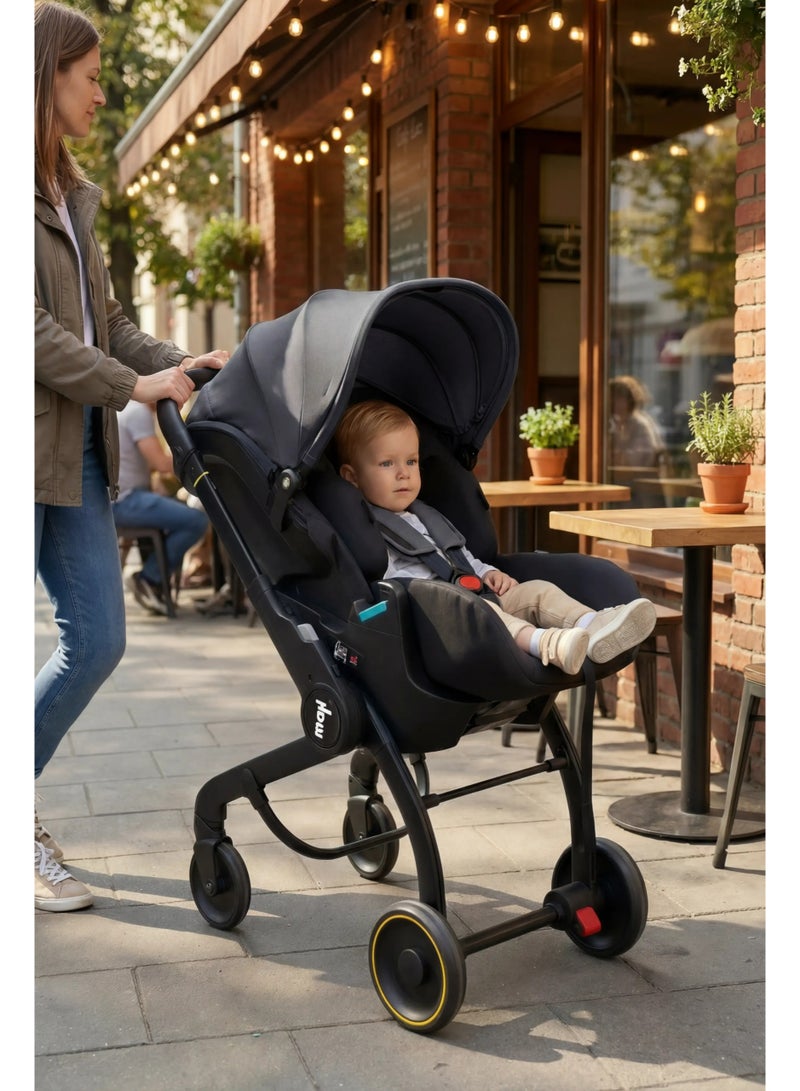 Max Convertible 2-in-1 Car Seat & Stroller – ECE R-129 Certified Travel System with 3-Level Adjustable Handle and Headrest – Up to 13kg - Image 1